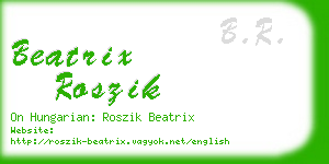 beatrix roszik business card